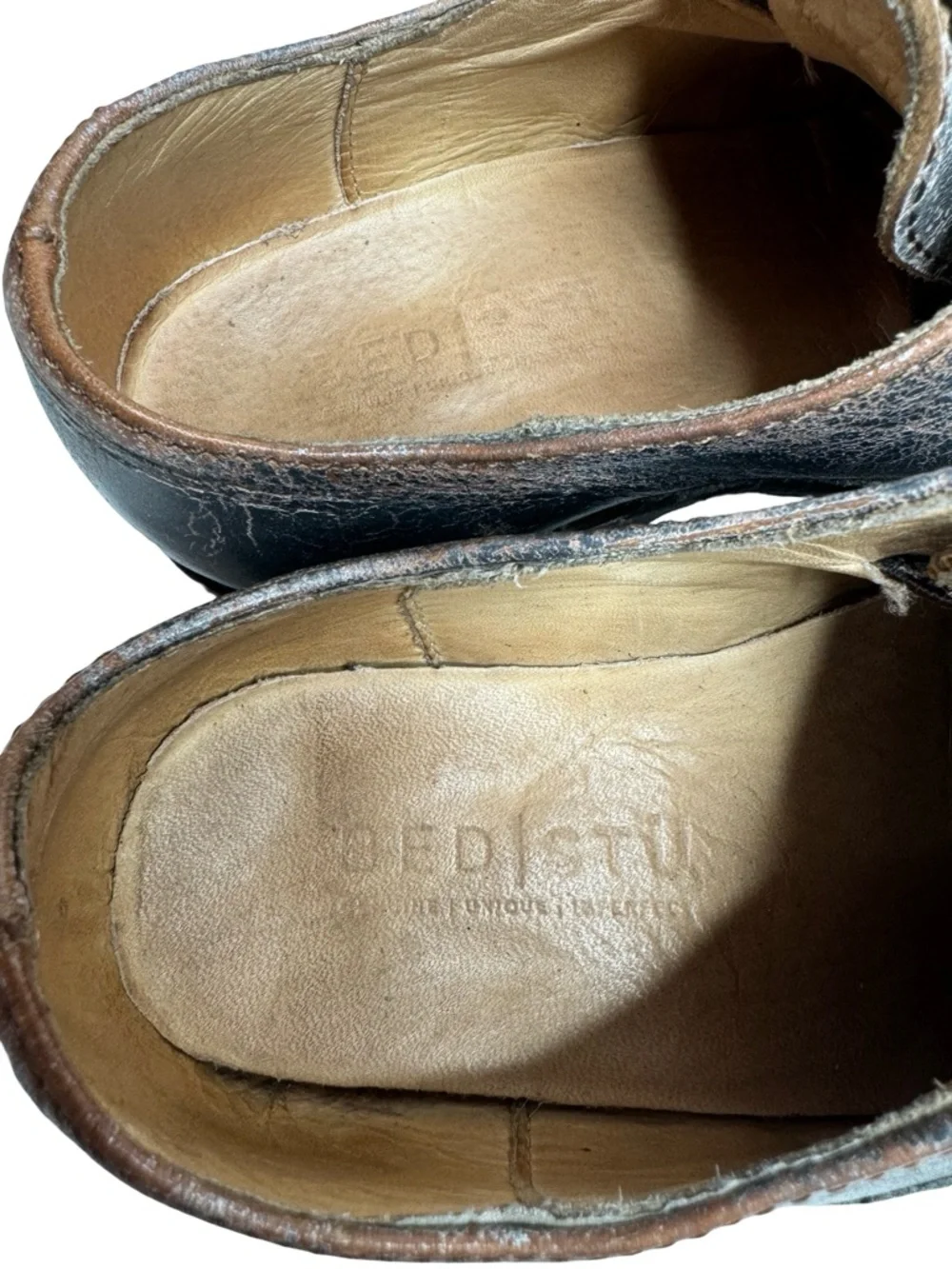 Bed Stu | Eden Distressed Cap Toe Laceless Oxfords in Gray 7 Cobbler Series